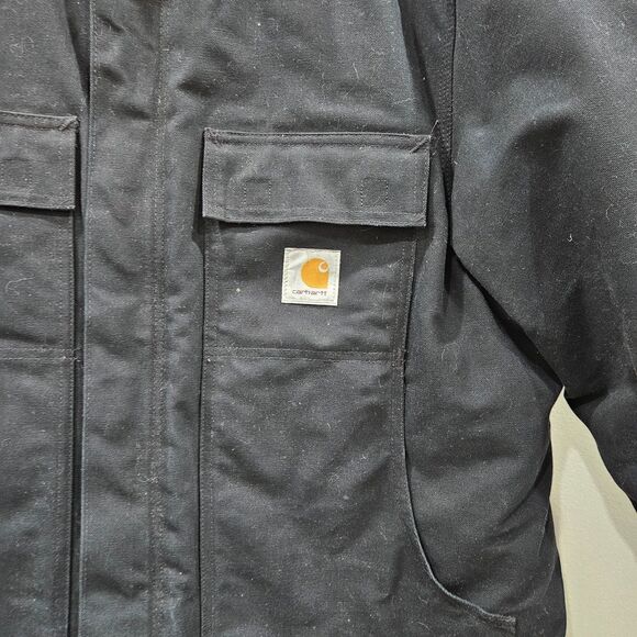 Vintage Carhartt C03 Firm Duck Arctic-Lined Work Coat Black Field Chore 90s USA - Picture 6 of 13